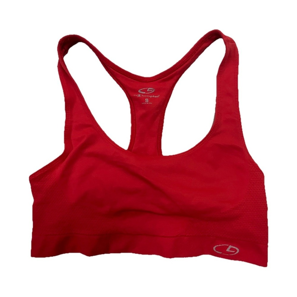 C9 by Champion Sports Bra Red S Racerback Wireless Pullover Logo Stretch